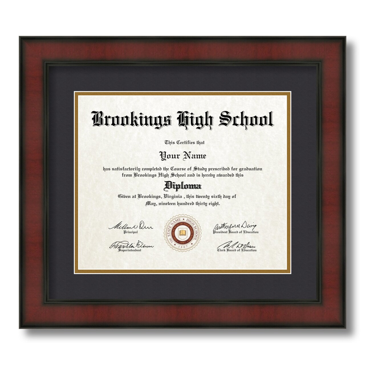 ArtToFrames 10x12 inch Diploma Frame - Framed with Black and Gold Mats, Comes with Regular Glass and Sawtooth Hanger for Wall Hanging (D-10x12)